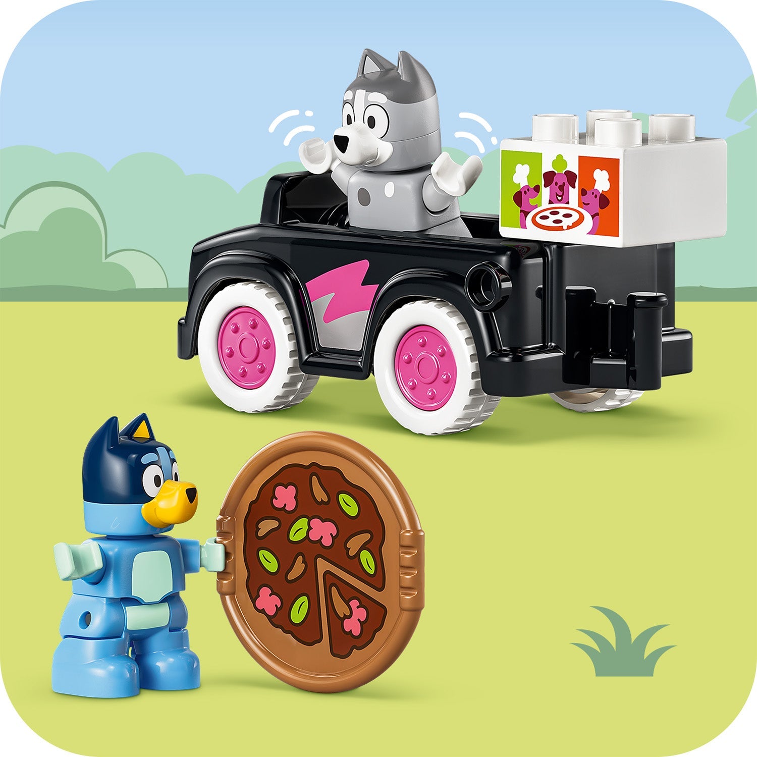 LEGO® DUPLO® Bluey Pizza Girls with Muffin and Bluey