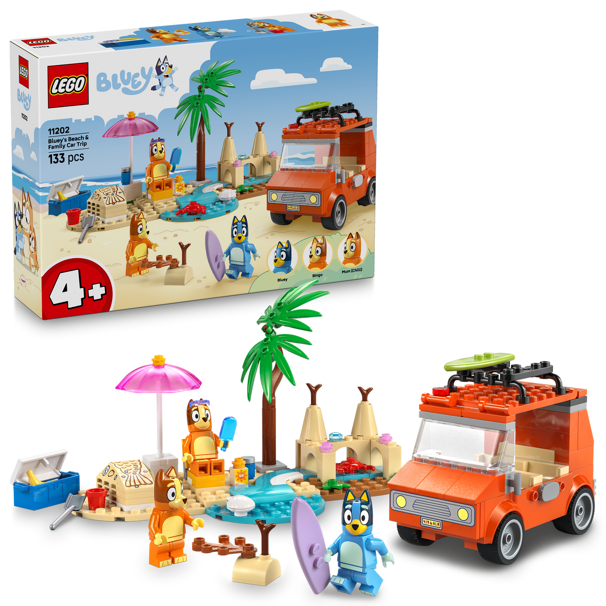LEGO® Bluey: Bluey’s Beach & Family Car Trip