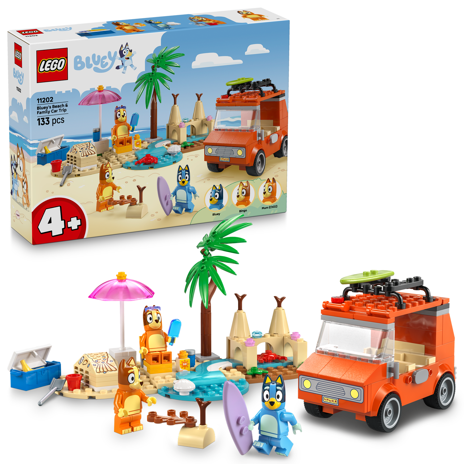 LEGO® Bluey: Bluey’s Beach & Family Car Trip