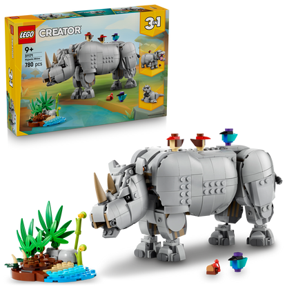LEGO® Creator 3-in-1 Wild Animals: Majestic Rhino with Birds