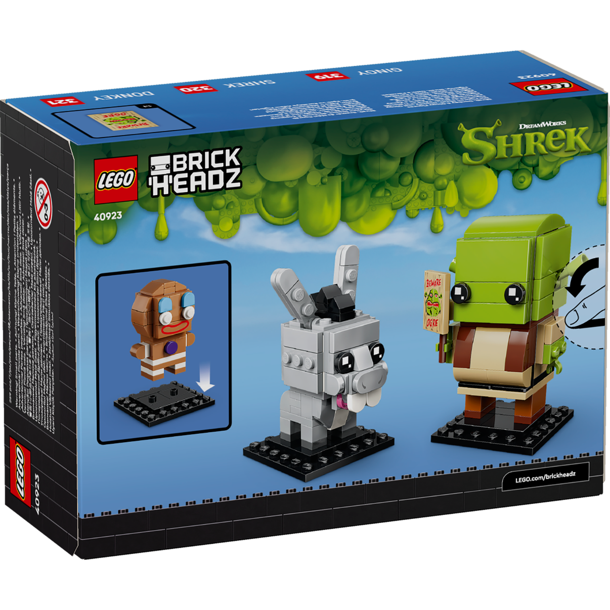 LEGO® BrickHeadz™ Shrek, Donkey & Gingy Figures