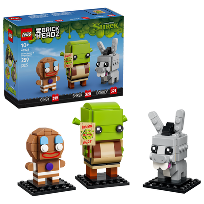 LEGO® BrickHeadz™ Shrek, Donkey & Gingy Figures