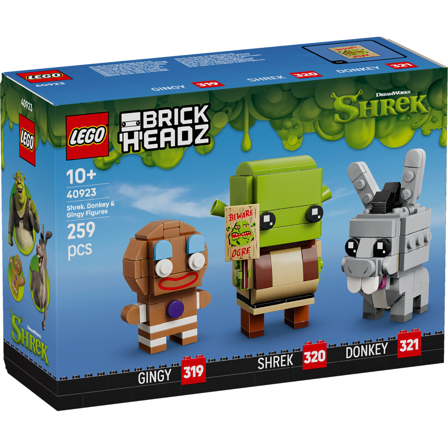 LEGO® BrickHeadz™ Shrek, Donkey & Gingy Figures