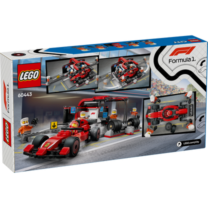 LEGO 60443 City F1® Pit Stop & Pit Crew with Ferrari Car