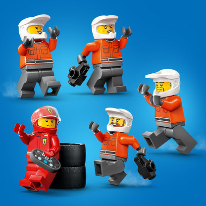 LEGO 60443 City F1® Pit Stop & Pit Crew with Ferrari Car