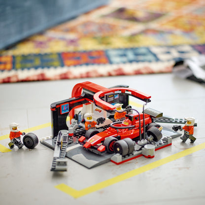 LEGO 60443 City F1® Pit Stop & Pit Crew with Ferrari Car