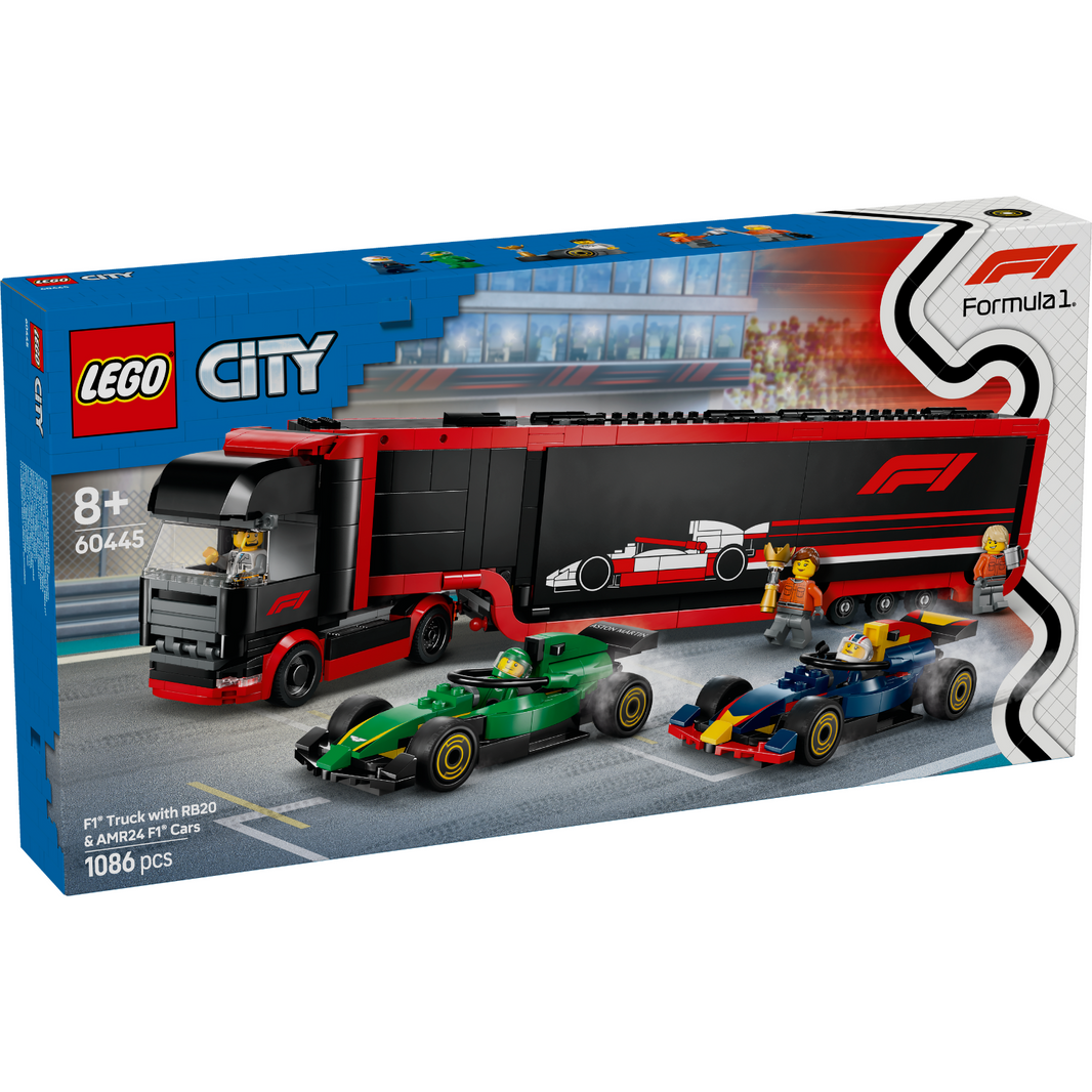 LEGO 60445 City F1® Truck with RB20 & AMR24 F1® Cars