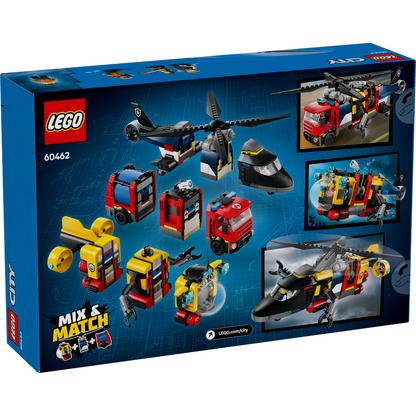LEGO® 60462 City Helicopter, Fire Truck & Submarine Remix