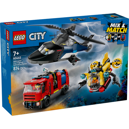 LEGO® 60462 City Helicopter, Fire Truck & Submarine Remix