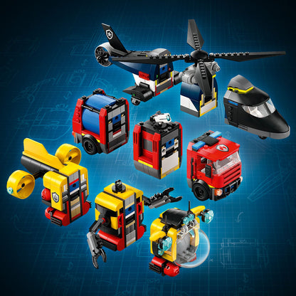 LEGO® 60462 City Helicopter, Fire Truck & Submarine Remix