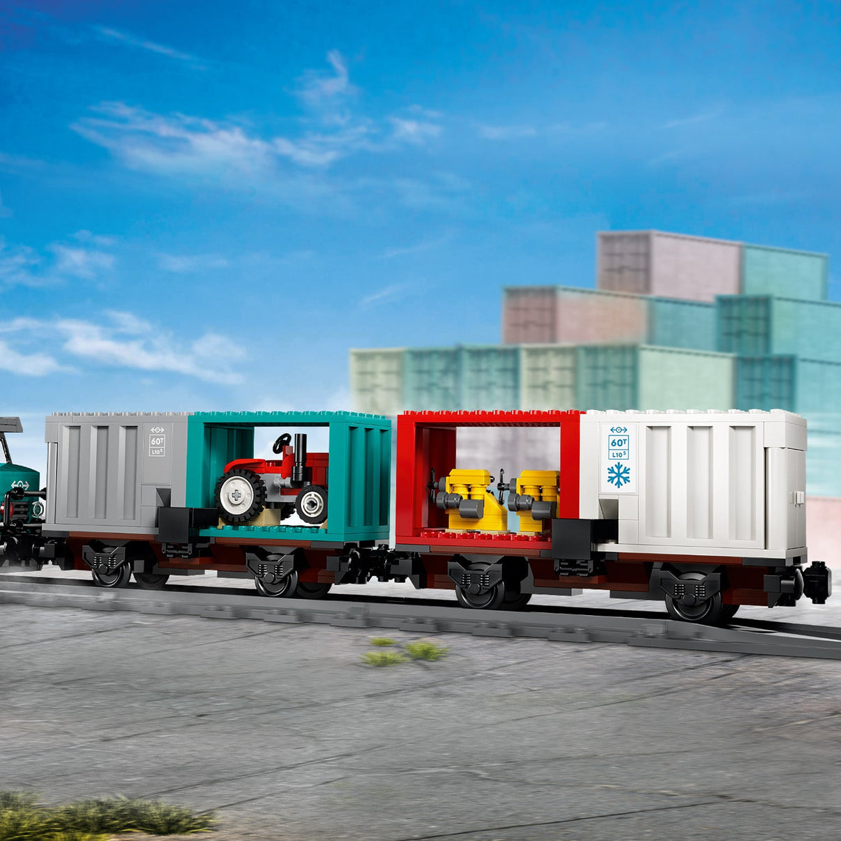 LEGO® City Harbor Freight Train with Crane & Truck