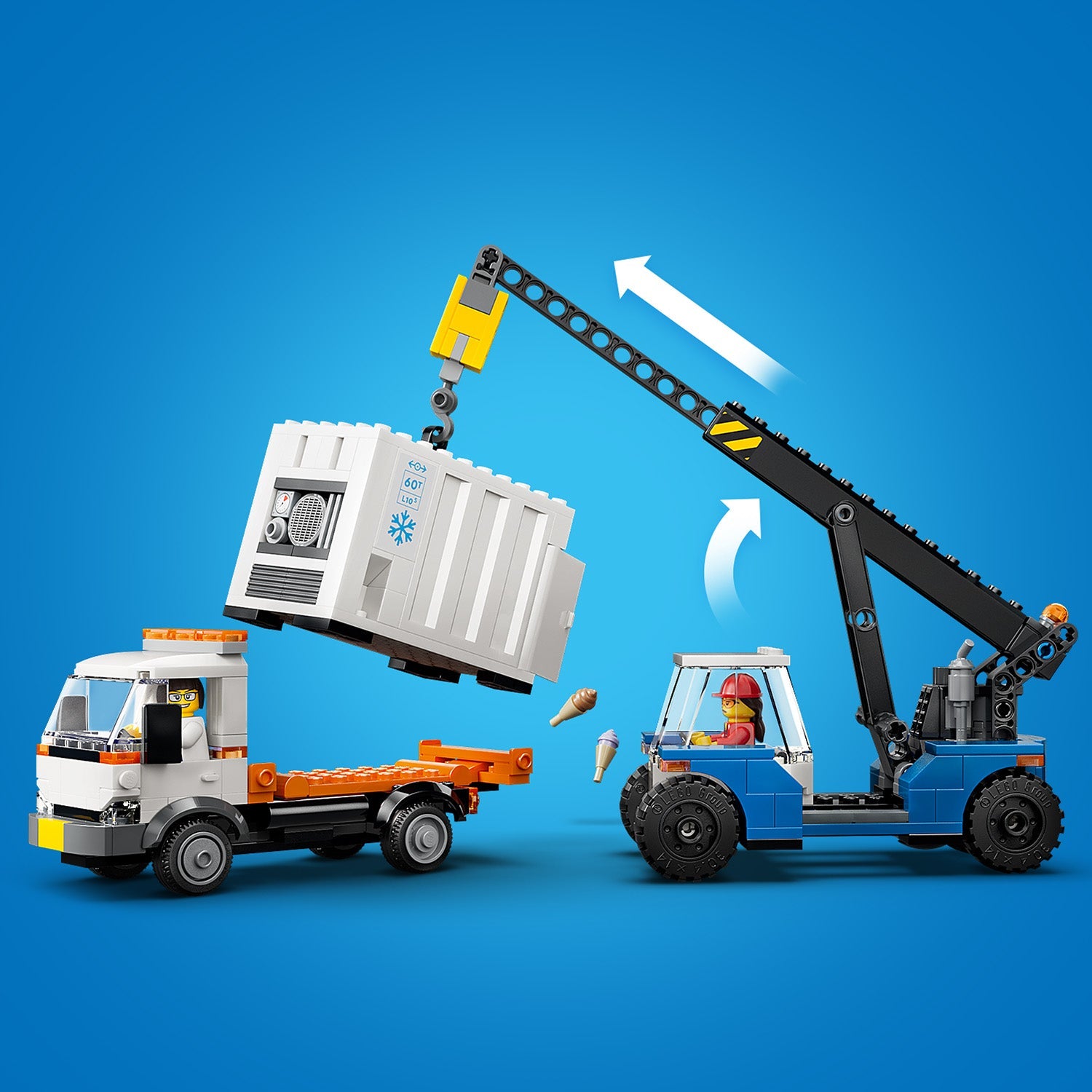 LEGO® City Harbor Freight Train with Crane & Truck
