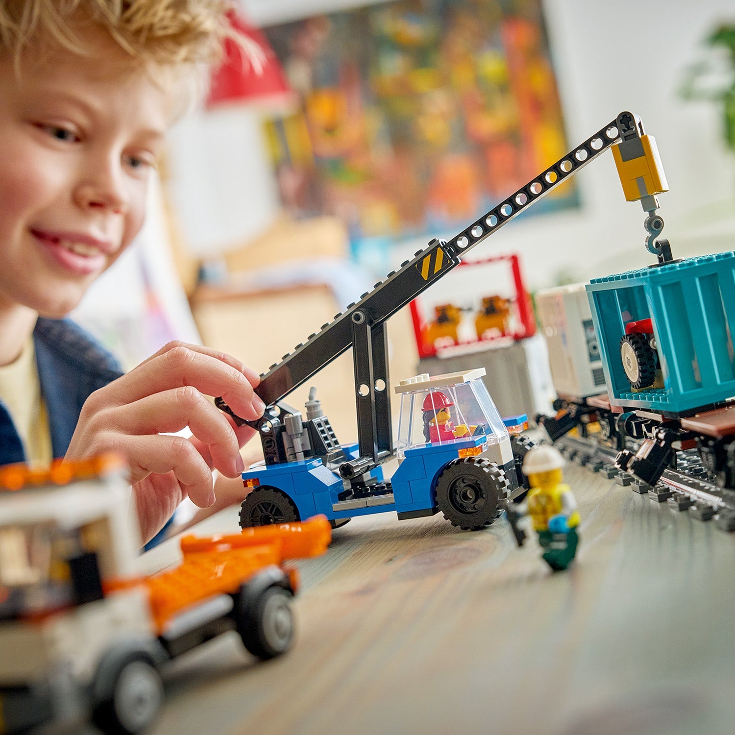 LEGO® City Harbor Freight Train with Crane & Truck