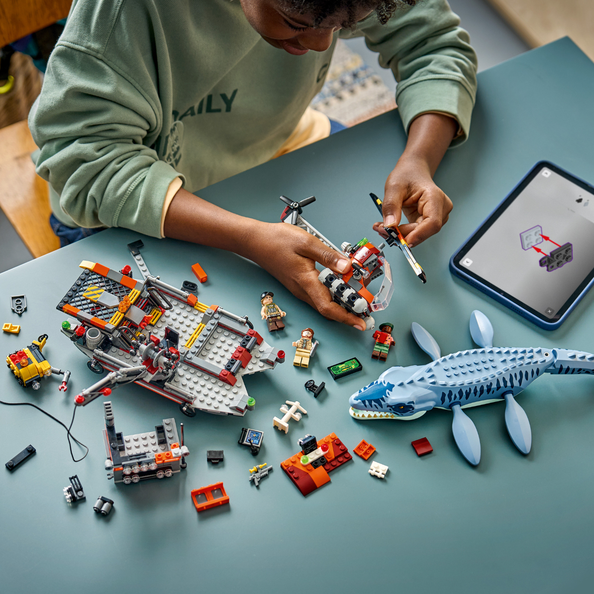 LEGO® Jurassic World Mosasaurus Dinosaur Boat Attack