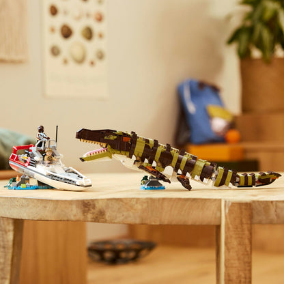 LEGO 76974 Jurassic World Brick-Built Mosasaurus Boat Mission