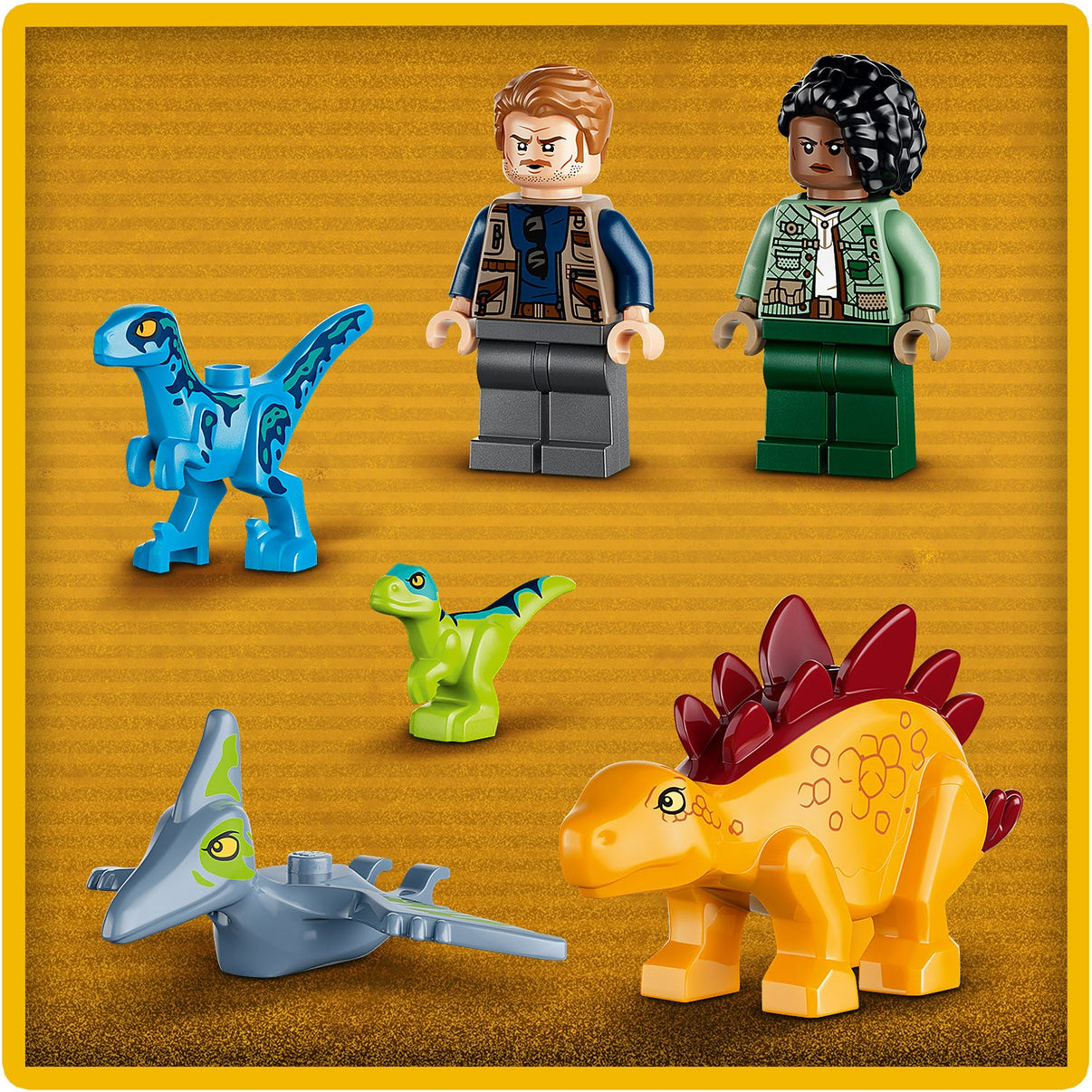 LEGO® Jurassic World Velociraptor, Stegosaurus & Pteranodon Rescue