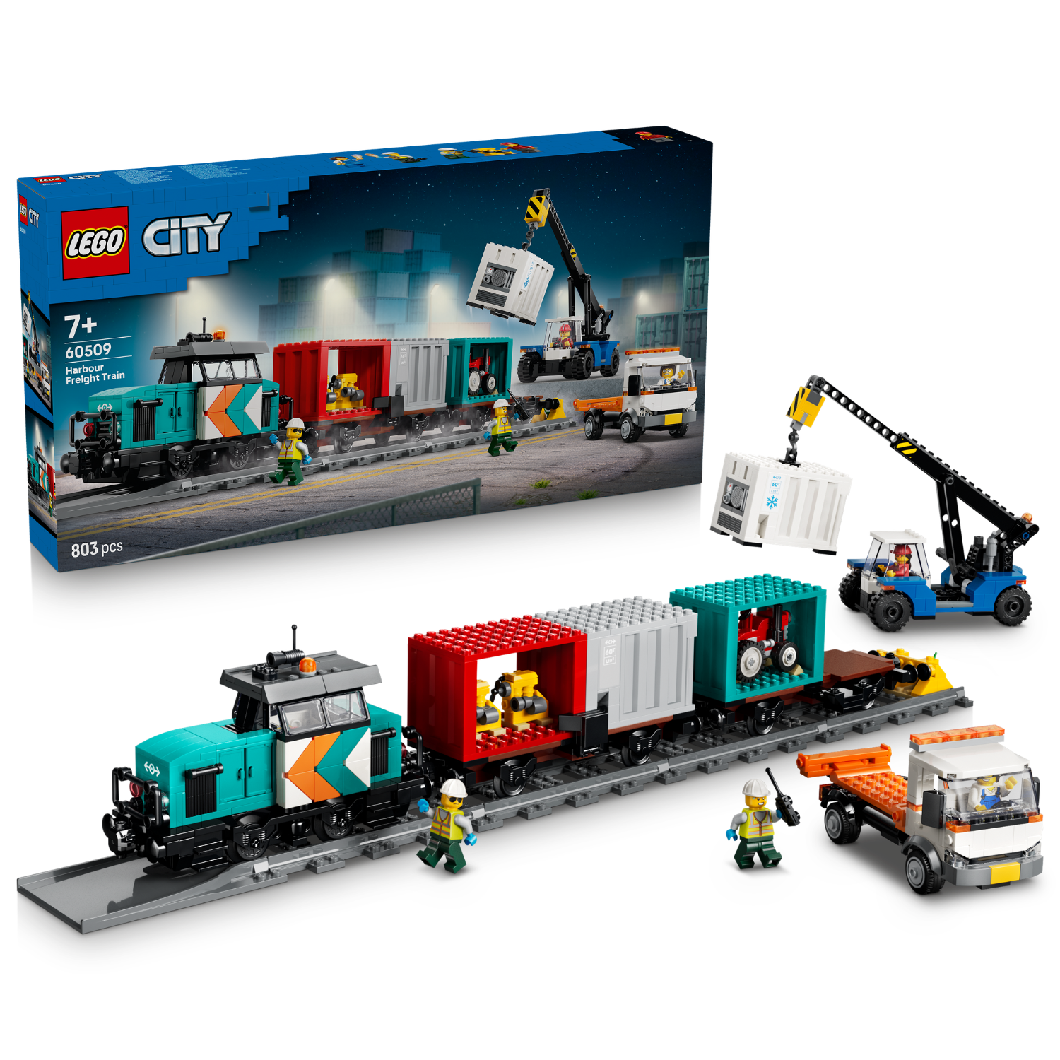 LEGO® City Harbor Freight Train with Crane & Truck