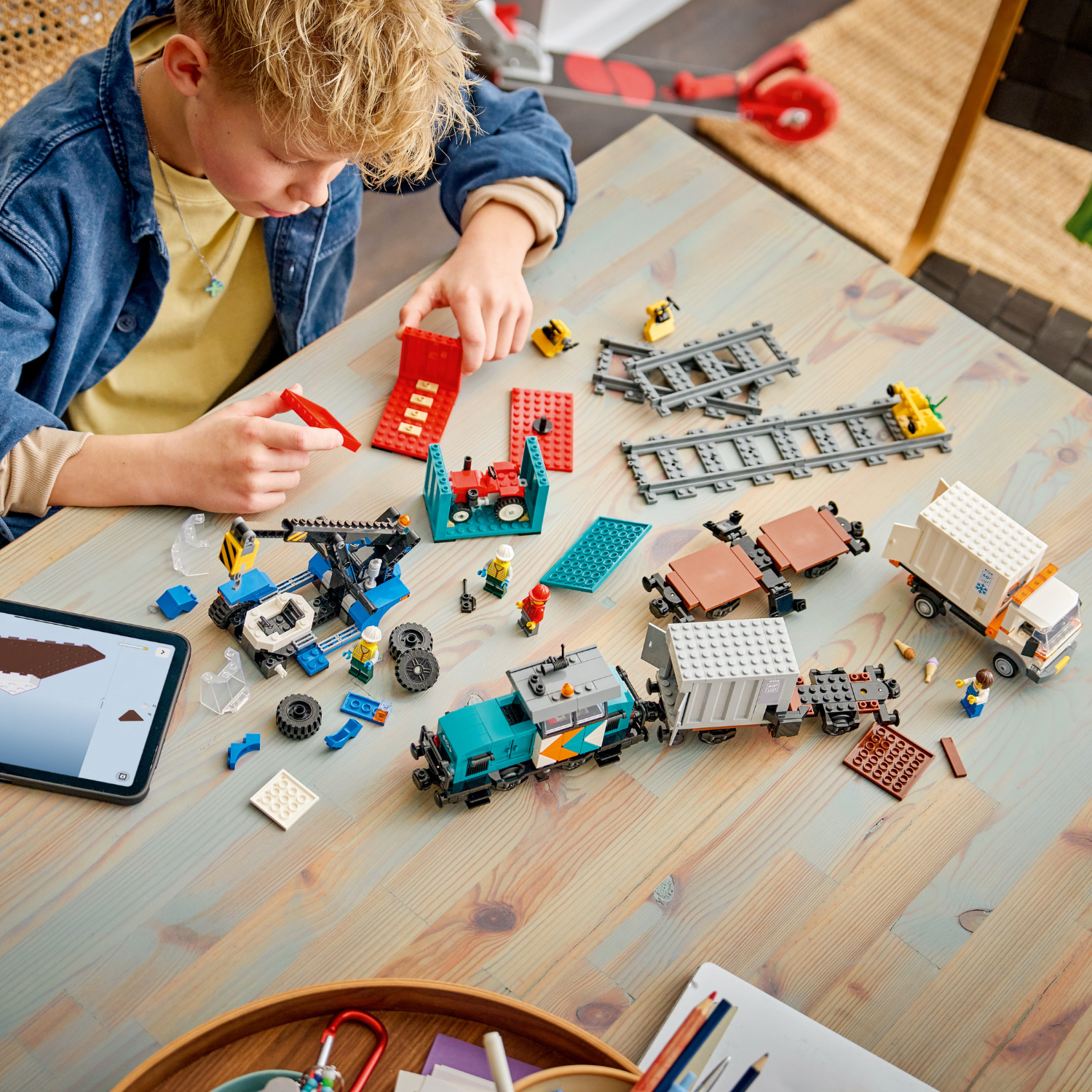 LEGO® City Harbor Freight Train with Crane & Truck