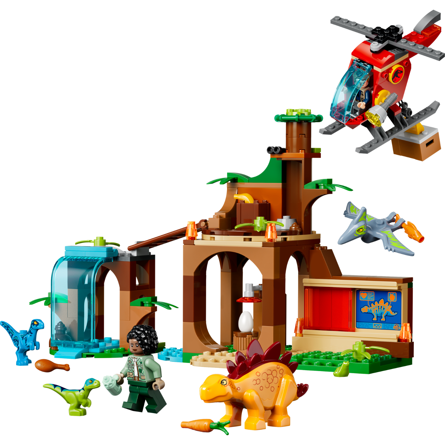 LEGO® Jurassic World Velociraptor, Stegosaurus & Pteranodon Rescue