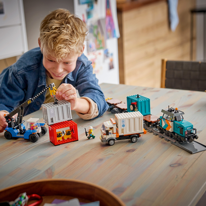 LEGO® City Harbor Freight Train with Crane & Truck